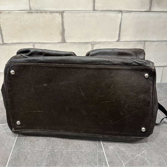 American West duffel travel bag western leather cowhide brown large - Picture 3 of 11